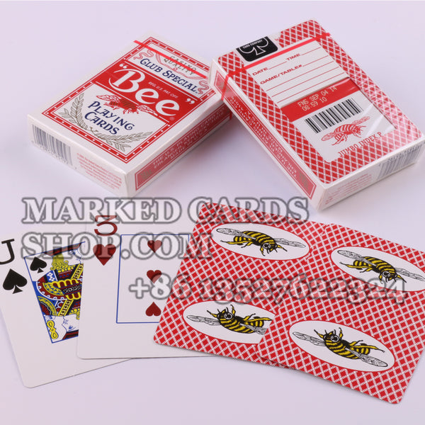 Bee Marked Cards – Red/Blue Backs, Invisible Luminous Ink, Numbers & Suits, Magic Poker Deck