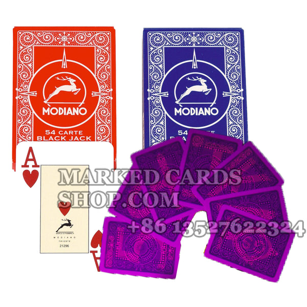 Modiano 54 Carte Blackjack Cheating Marked Cards with IR Ink