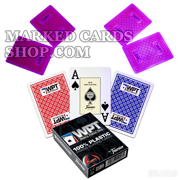 Marked Deck of Plastic World Poker Tour Cards for Luminous Contact Lenses