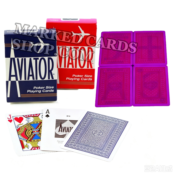 Onzichtbare Aviator-markeringskaarten met Jumbo/Standaard Index 52-kaarten