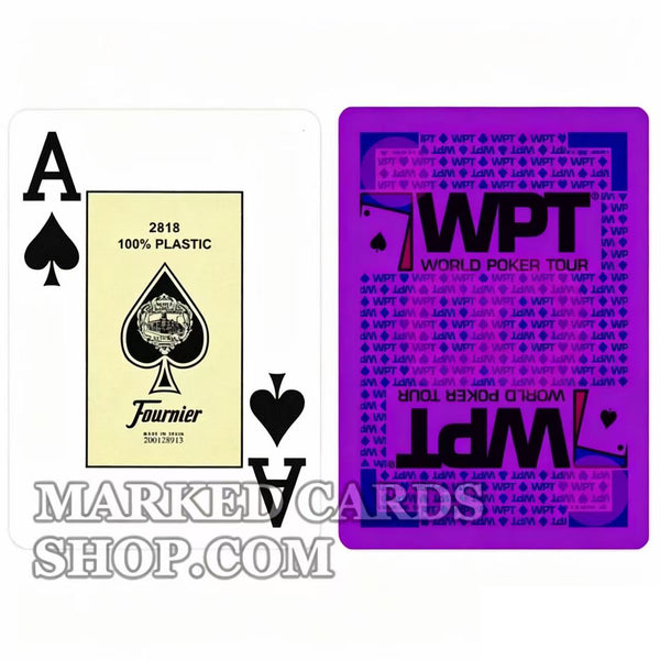 Fournier WPT plastic poker blauwe kaarten met lichtgevende kaartmarkering