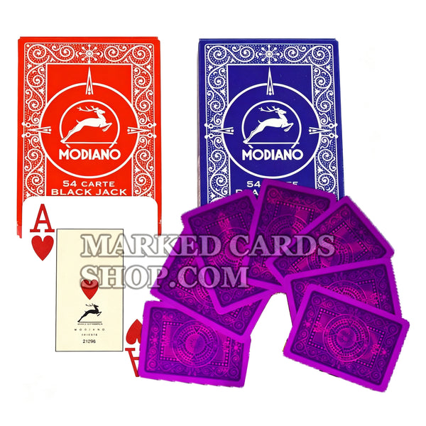 Modiano 54 Carte Blackjack Cheating Marked Cards with IR Ink