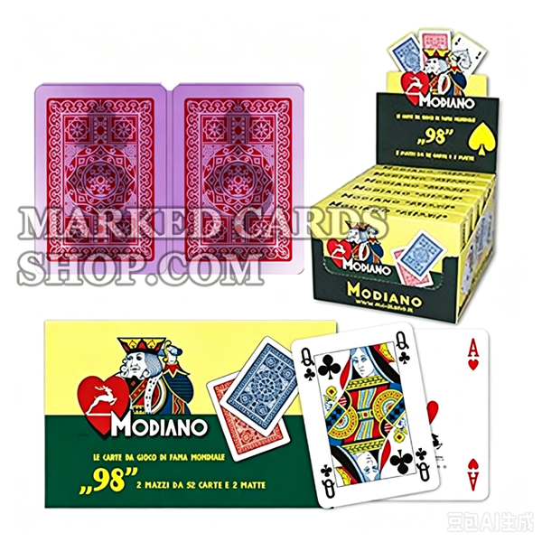 Modiano No.98 Marked Playing Cards with Poker Size 4-Pip Index