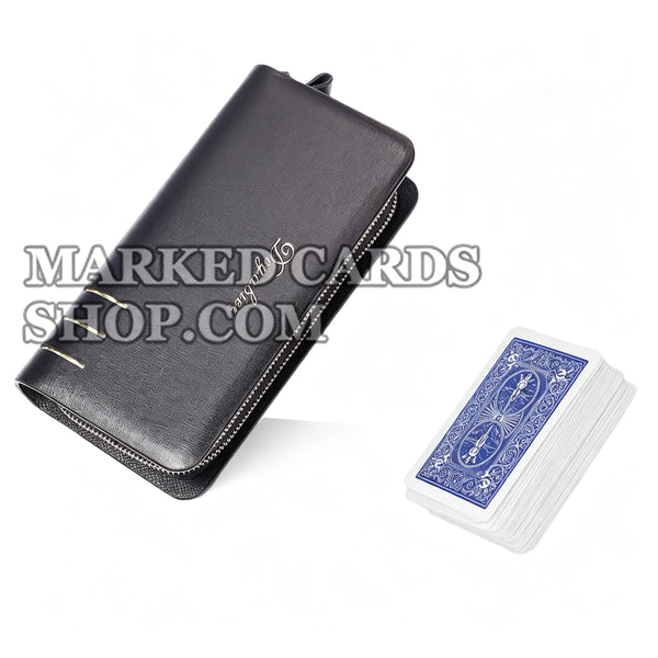 HD Poker Scanner Zipper Wallet Double Lens Camera for Poker analyzer device