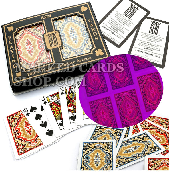 Invisible Cards Marking KEM Paisley 2 Decks Narrow Regular